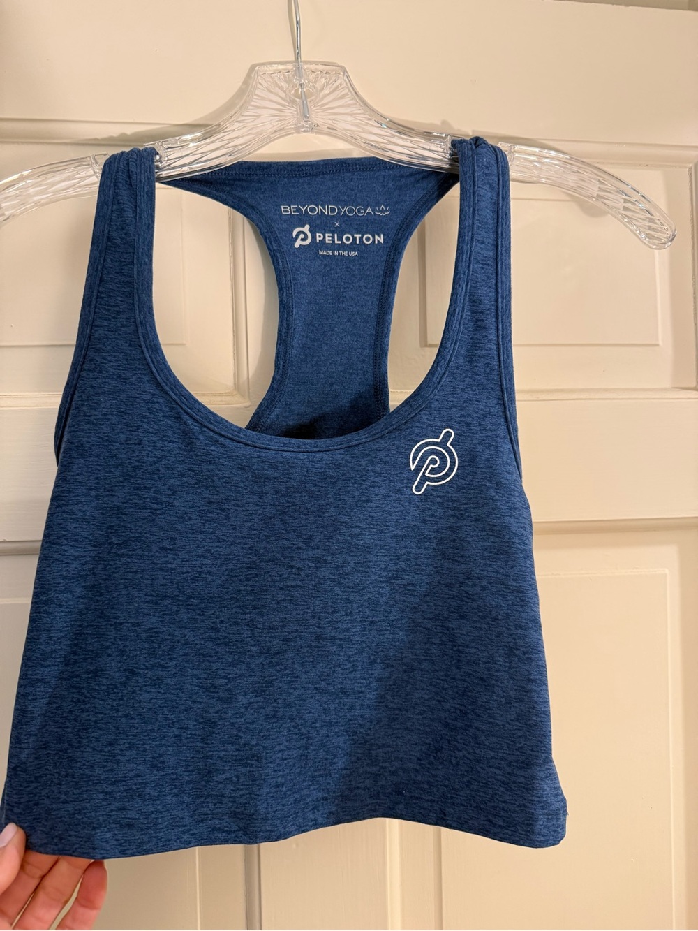 Beyond Yoga x Peloton blue Racerback Crop Top size small